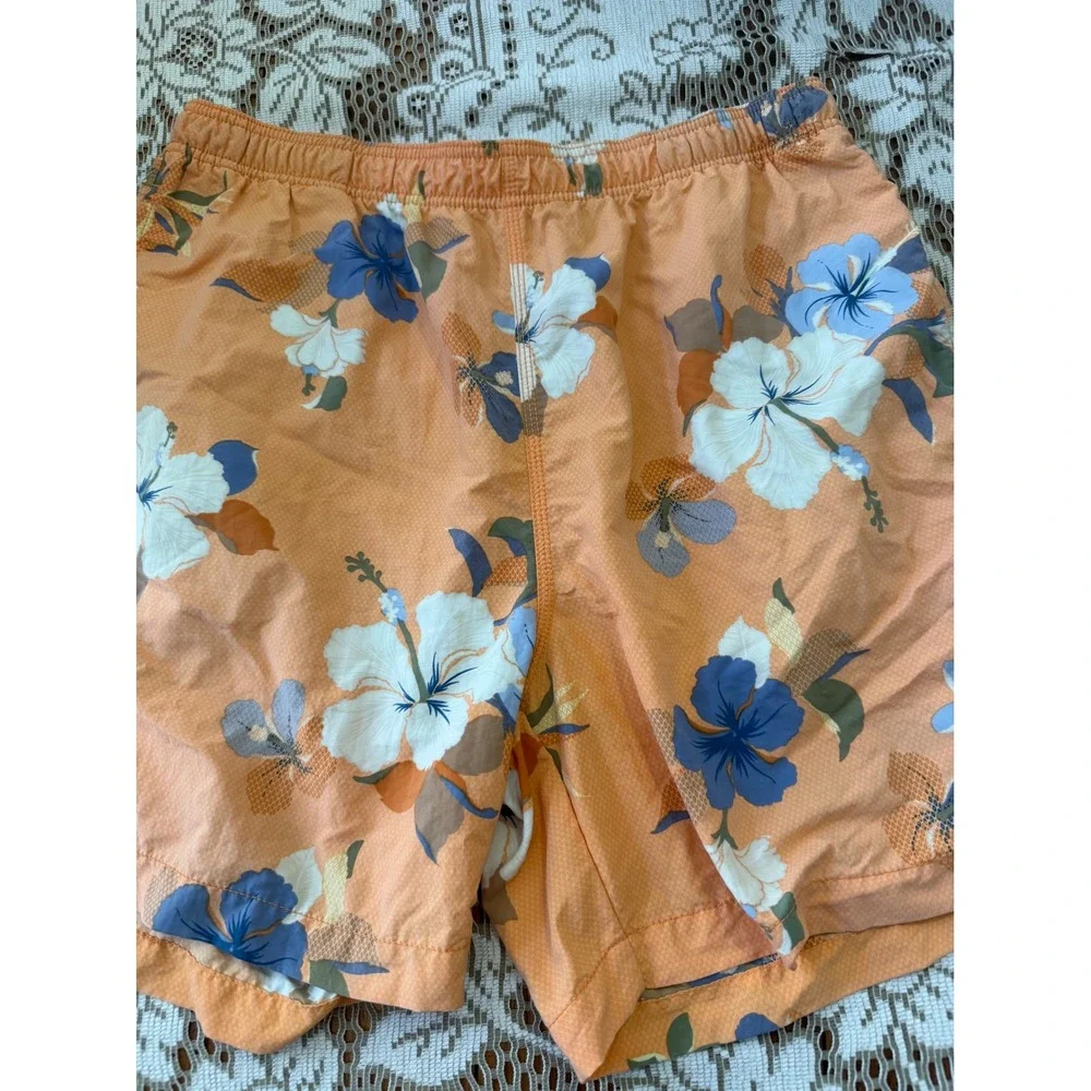 Tommy Bahama Relax Mens Orange Hibiscus Floral Swim Trunks Board Shorts Medium